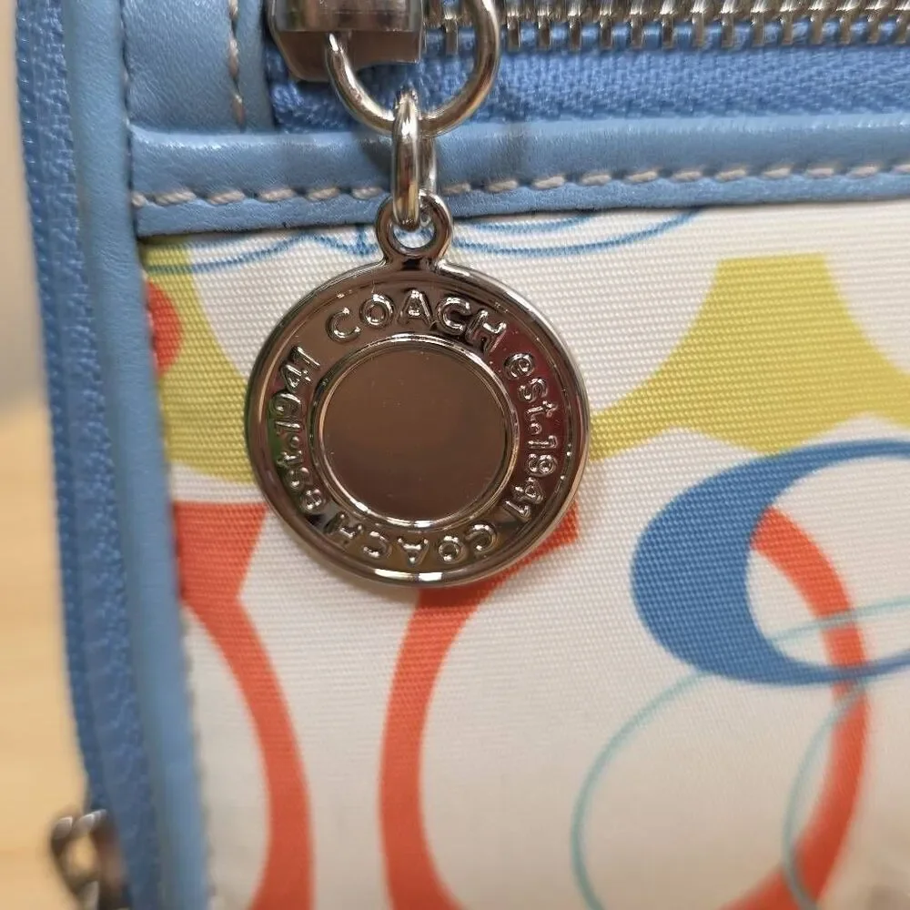 Coach Optic Butterfly Zip Around Wallet